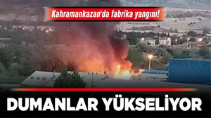Kahramankazan'da fabrika yangını! Dumanlar yükseliyor