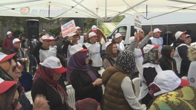 HİZMET-İŞ sendikasından Altındağ Belediyesi önünde direniş çadırı