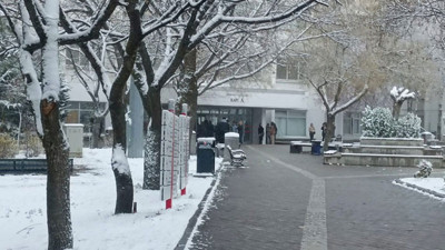 Ankara’da kar yağışı etkili oldu: Beytepe Kampüsü beyaza büründü