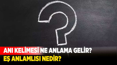 Anı Kelimesi Ne Anlama Gelir? Eş Anlamlısı Nedir