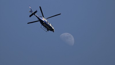 Başkent semalarında büyüleyici görüntü! Yarım ay helikopterle görüntülendi