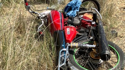 Kırıkkale-Kırşehir kara yolunda kaza! Motosiklet şarampole devrildi: 1 yaralı