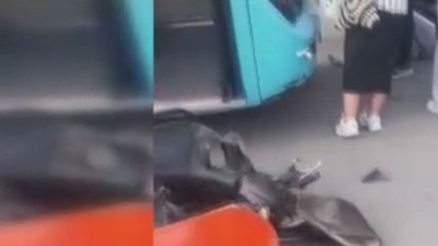 Gölbaşı'nda feci kaza! Motosiklet otobüsün altına girdi: 1 yaralı