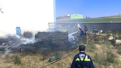 Yozgat'ta fabrika arazisindeki yangın, büyümeden söndürüldü
