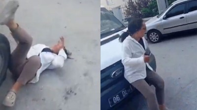 Altındağ’da sokak köpeği gerginliği! Kendini belediye aracının önüne attı!