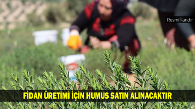 FİDAN ÜRETİMİ İÇİN HUMUS SATIN ALINACAKTIR