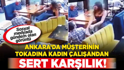 Ankara’da müşterinin tokadına kadın çalışandan sert karşılık! Sosyal medyada gündem olan görüntü