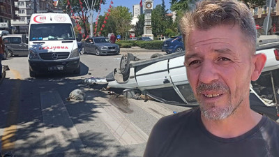 Kahramankazan’da Takla Atan Araçtan Emniyet Kemeri Sayesinde Sağ Çıktı