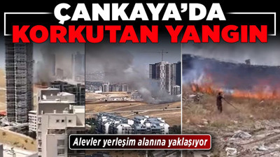 Çankaya'da korkutan yangın: Alevler yerleşim alanına yaklaşıyor