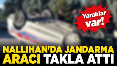 Nallıhan'da Jandarma aracı takla attı! Yaralılar var
