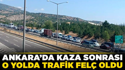Ankara’da kaza sonrası o yolda trafik felç oldu! Sürücüler kontak kapattı