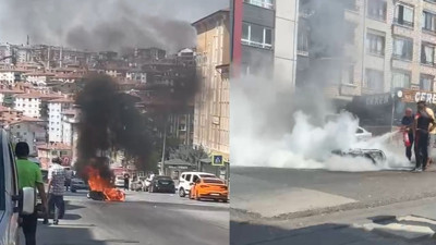 Ankara Mamak’ta motosiklet alev aldı!