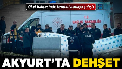 Akyurt’ta dehşet! Okul bahçesinde kendini asmaya çalıştı