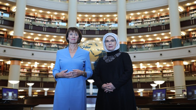 Emine Erdoğan ve Charlotte Merz, Millet Kütüphanesi’nde Bir Araya Geldi