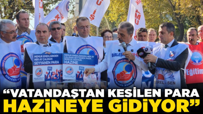 Birleşik Kamu-İş Konfederasyonu TBMM önünde! "Vatandaştan kesilen para hazineye gidiyor"