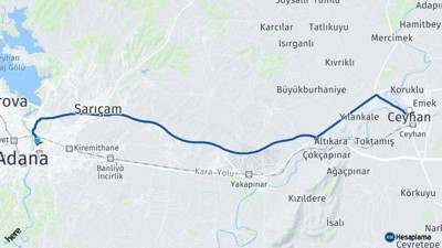 Adana-Ceyhan arası kaç kilometre ve kaç dakika sürüyor?