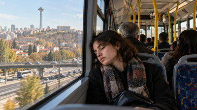 Toplu taşımada cam kenarını kapan Ankaralı neden hemen uyuyor?