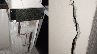 Maltepe'de 130 kişinin yaşadığı sitede kolon çatlağı iddiası!