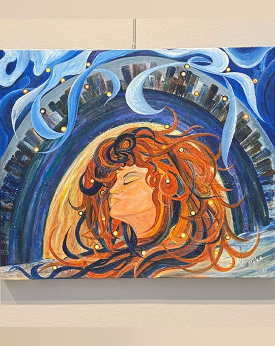 Ressam Mine Çallıoğlu, "Denge" eserini Yeniankara'ya anlattı