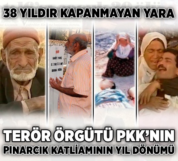 38 yıldır kapanmayan yara: Terör örgütü PKK'nın Pınarcık Katliamının yıl dönümü