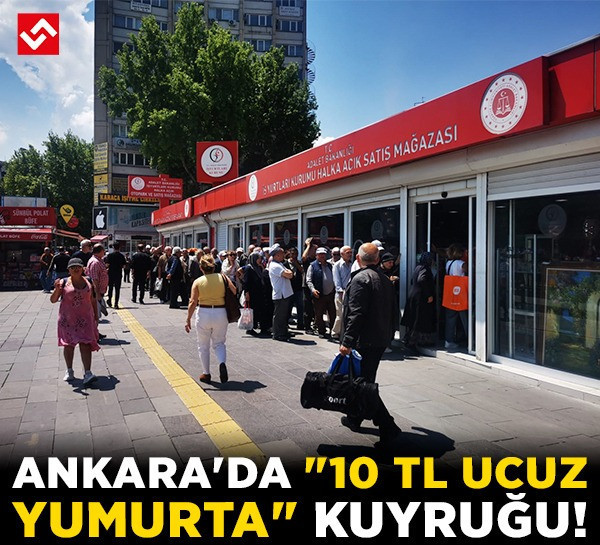 Ankara'da "10 TL ucuz yumurta" kuyruğu! Mağaza önüne akın ettiler