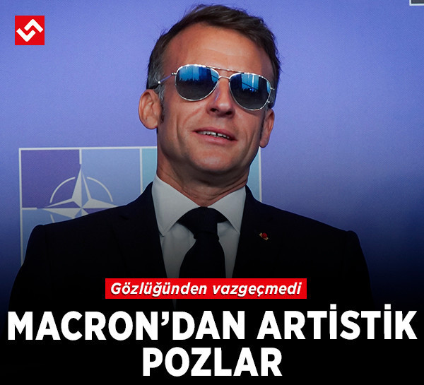 Macron’dan artistik pozlar! Gözlüğünü bir an bile çıkarmadı