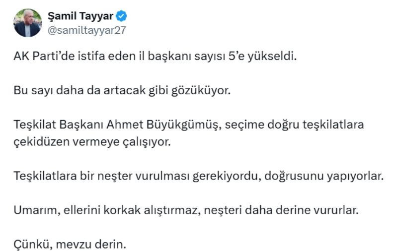 Şamil Tayyar, art arda istifaları değerlendirdi - Resim: 5