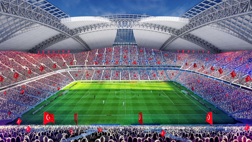 Yeni yapılan Ankara 19 Mayıs stadyumu yükseliyor