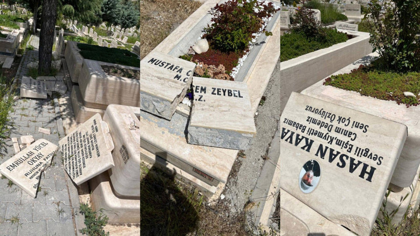 Ankara’da mezarlara çirkin saldırı