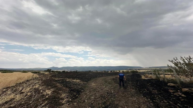 Güdül’de tavuk çiftliğinde yakılan ateş, tarlaya sıçradı